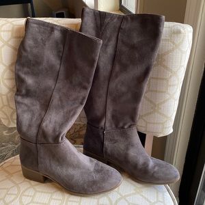 Target brand, gray suede look boot, size 8